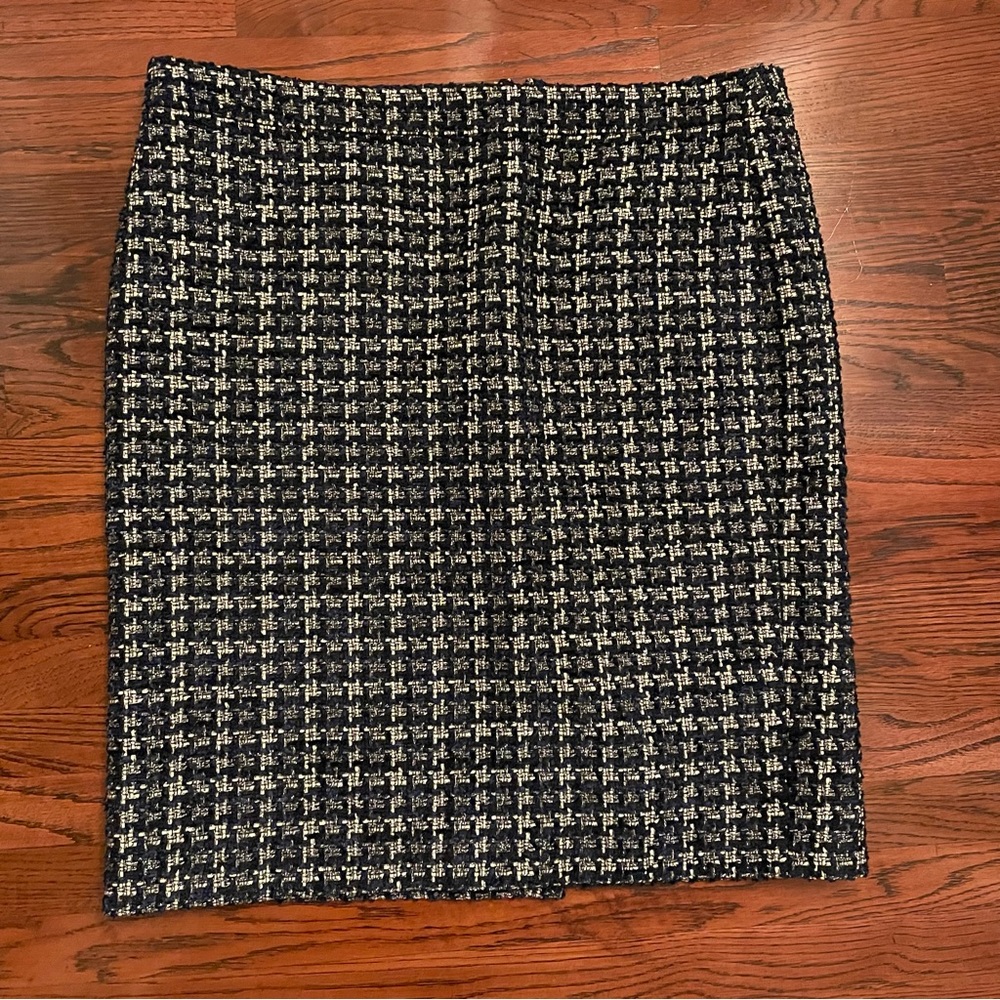 J.Crew tweed houndstooth pencil skirt